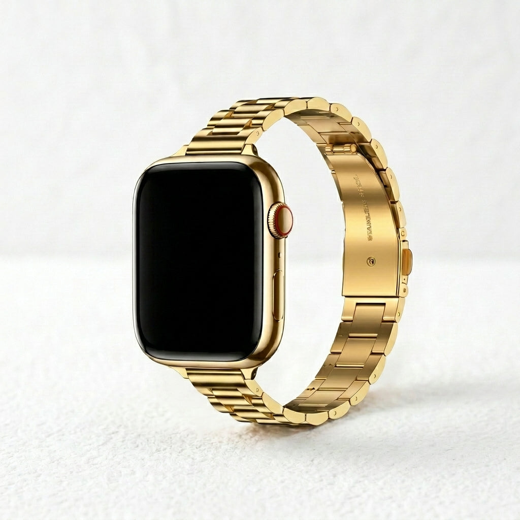 Pulseira Clássica de Luxo Dourada para Apple Watch