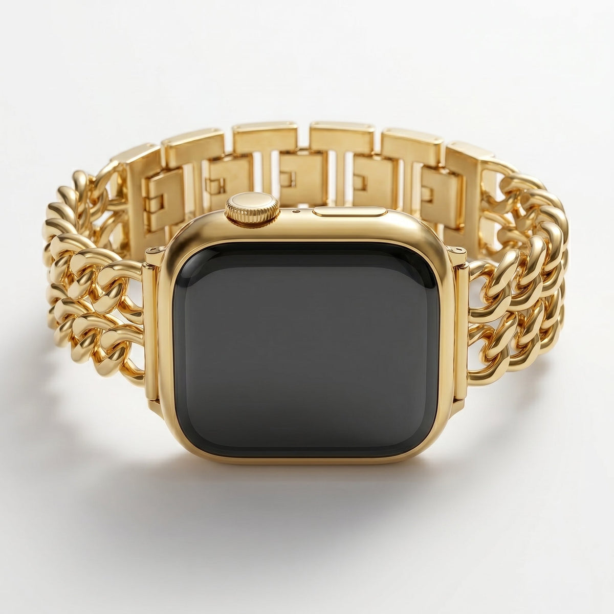 Pulseira Luxuosa Dourada Curva para Apple Watch