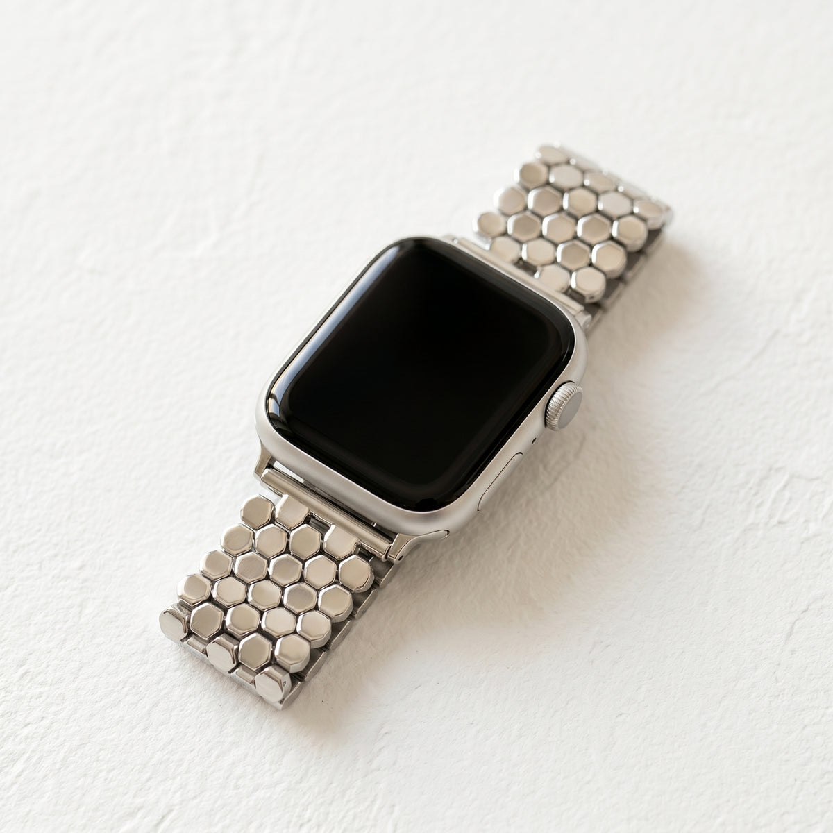 Pulseira Luxuosa Prateada de Colmeia para Apple Watch