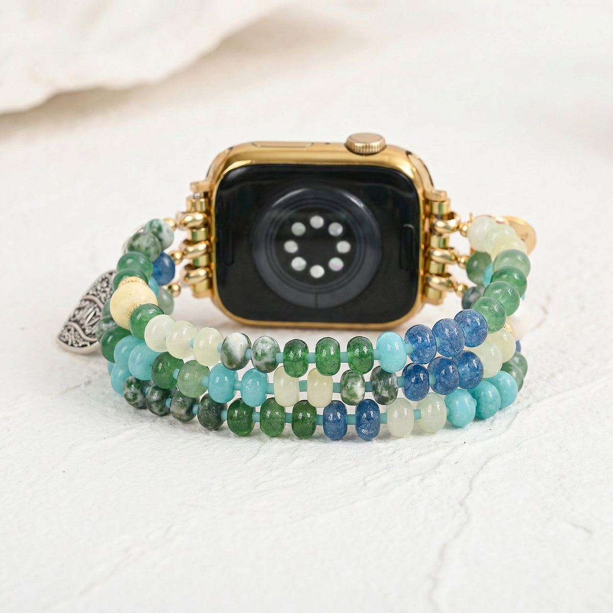 Pulseira Jade Pearl Love MOM Stretch para Apple Watch