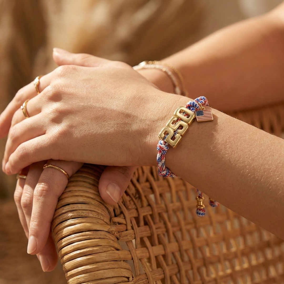 Pulseira de cordão comemorativa do 250º aniversário dos Estados Unidos da América