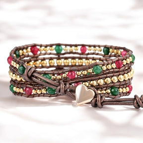 Pulseira Envolvente Coração Feliz Natal