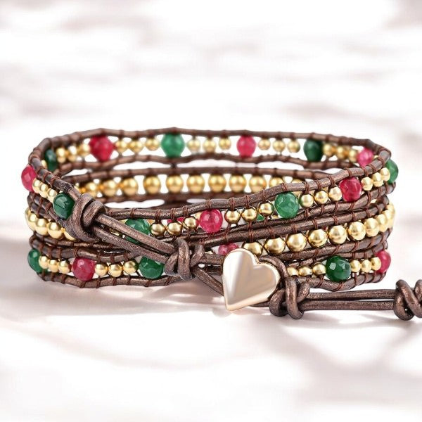 Pulseira Envolvente Coração Feliz Natal
