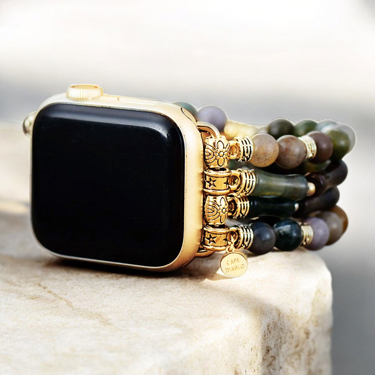 Pulseira Elástica Vintage de Ágata para Apple Watch