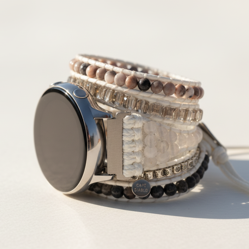 Pulseira Samsung Galaxy Watch de Labradorita Branca