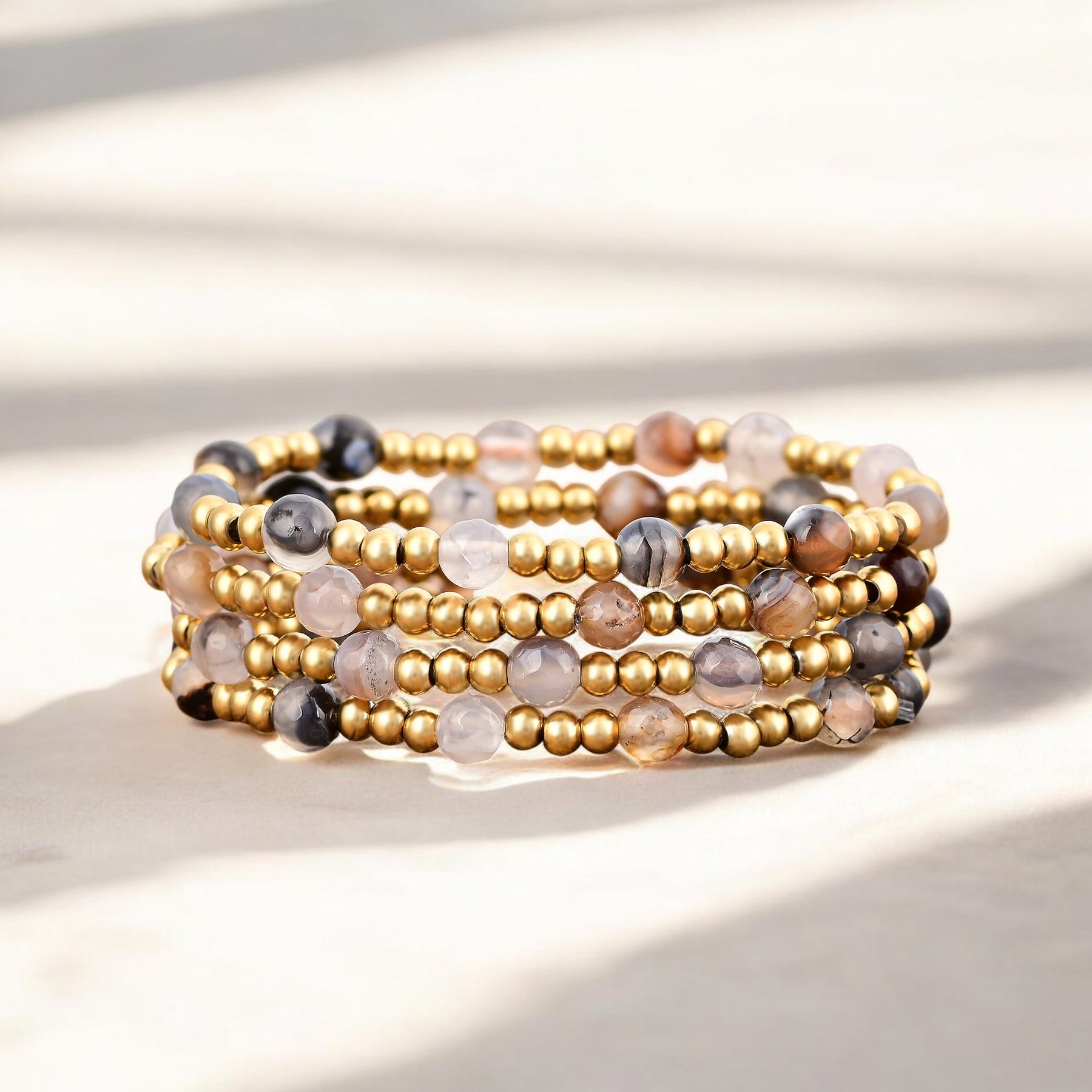Conjunto de Pulseiras Elegância Ágata