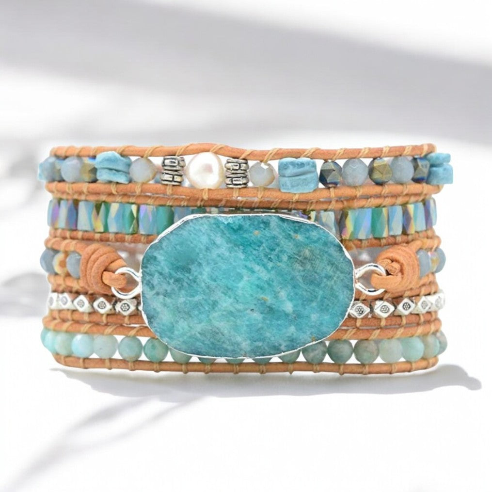 Pulseira Envolvente Amazonita Céu na Terra