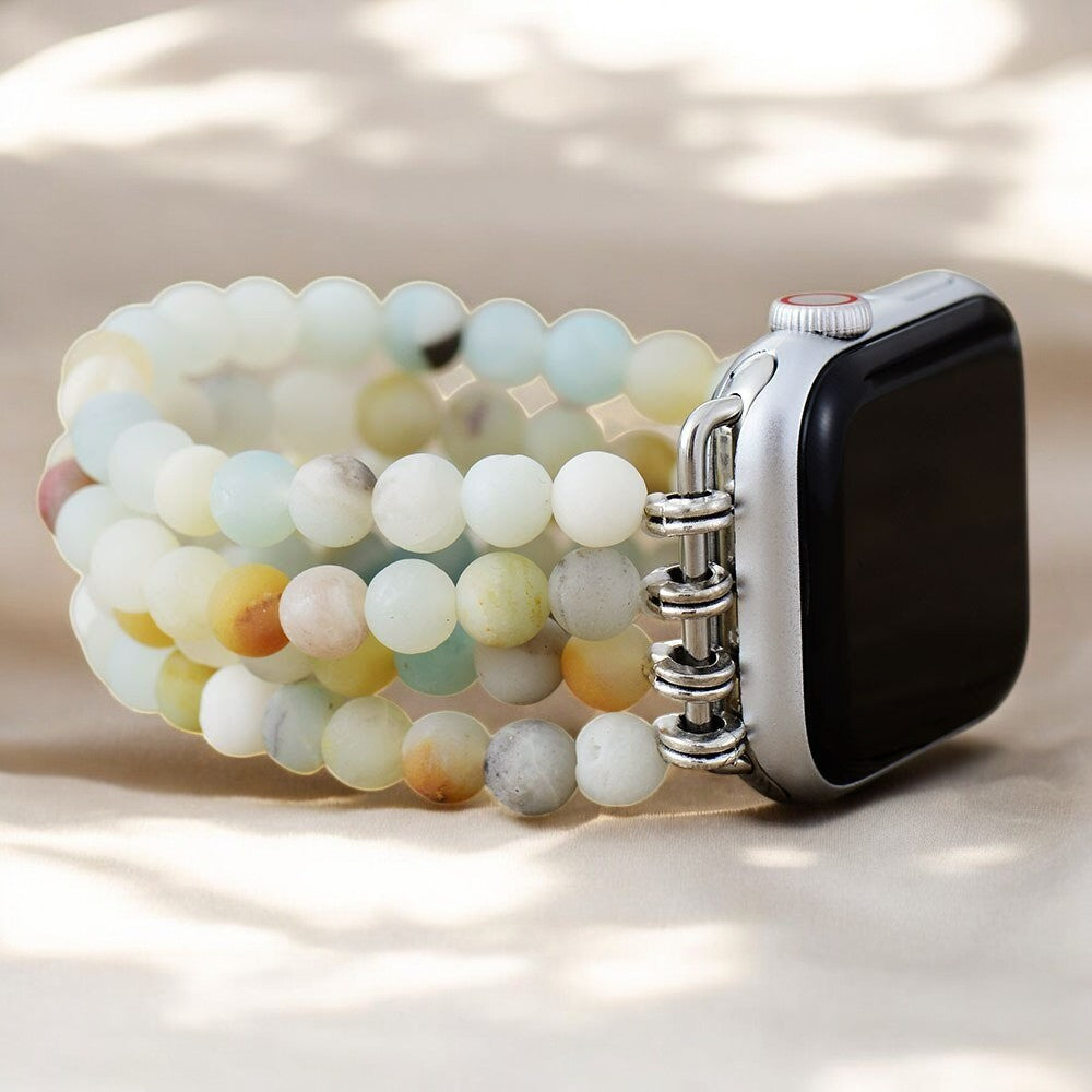 Pulseira Elástica de Jasper Amazonita para Apple Watch