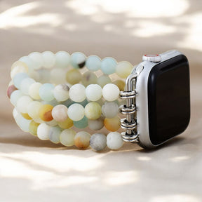 Pulseira Elástica de Jasper Amazonita para Apple Watch
