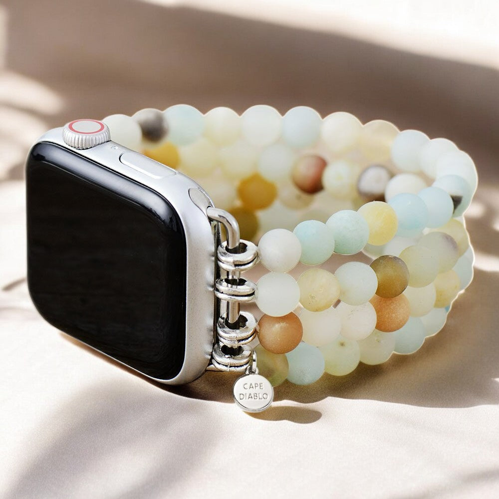 Pulseira elástica de jaspe amazonita para Apple Watch