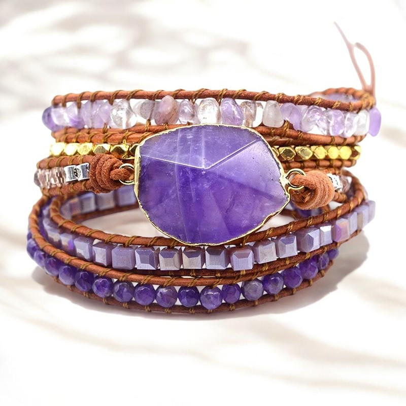 Pulseira Envolvente Imperial de Ametista