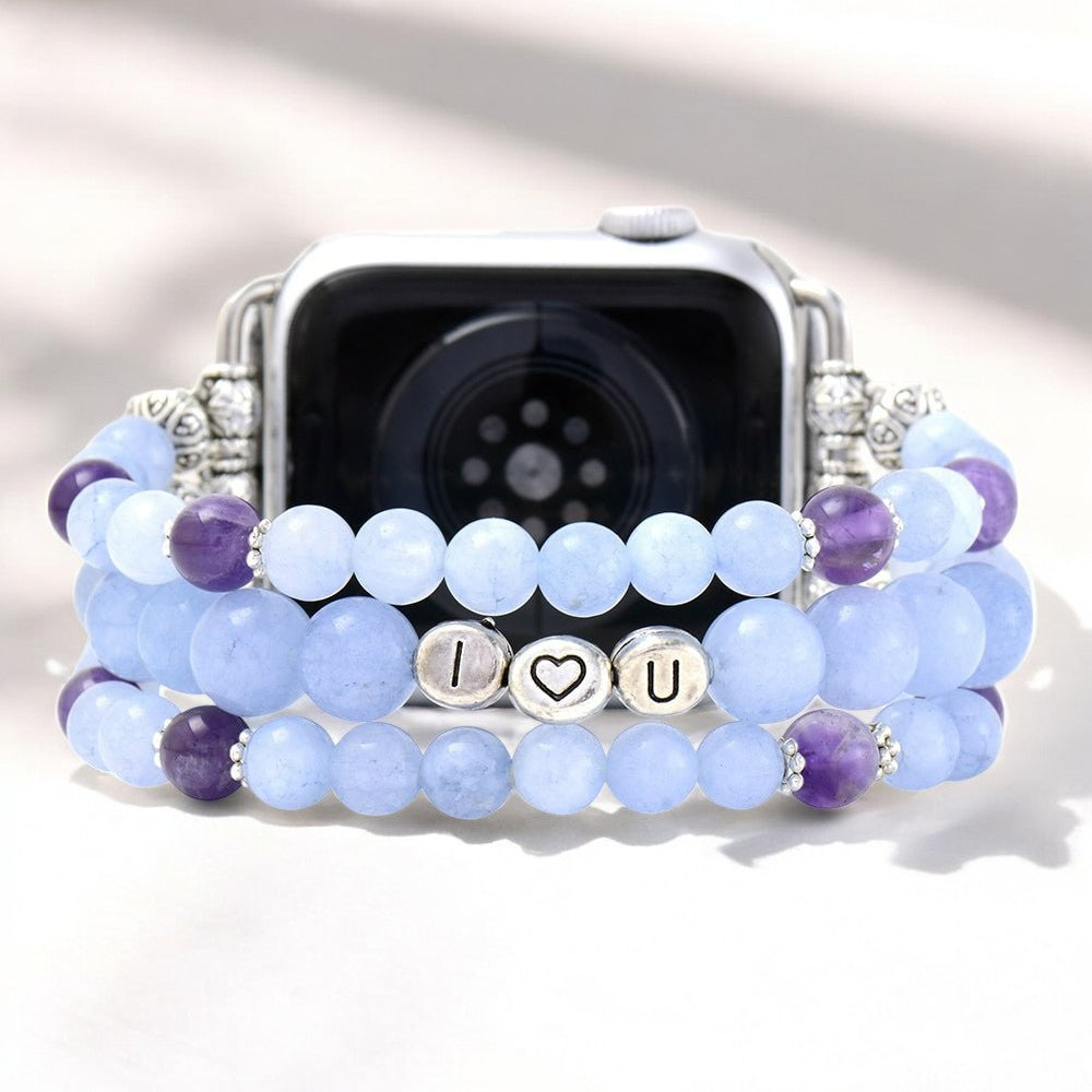 Pulseira Apple Watch Aquamarine Love Stretch