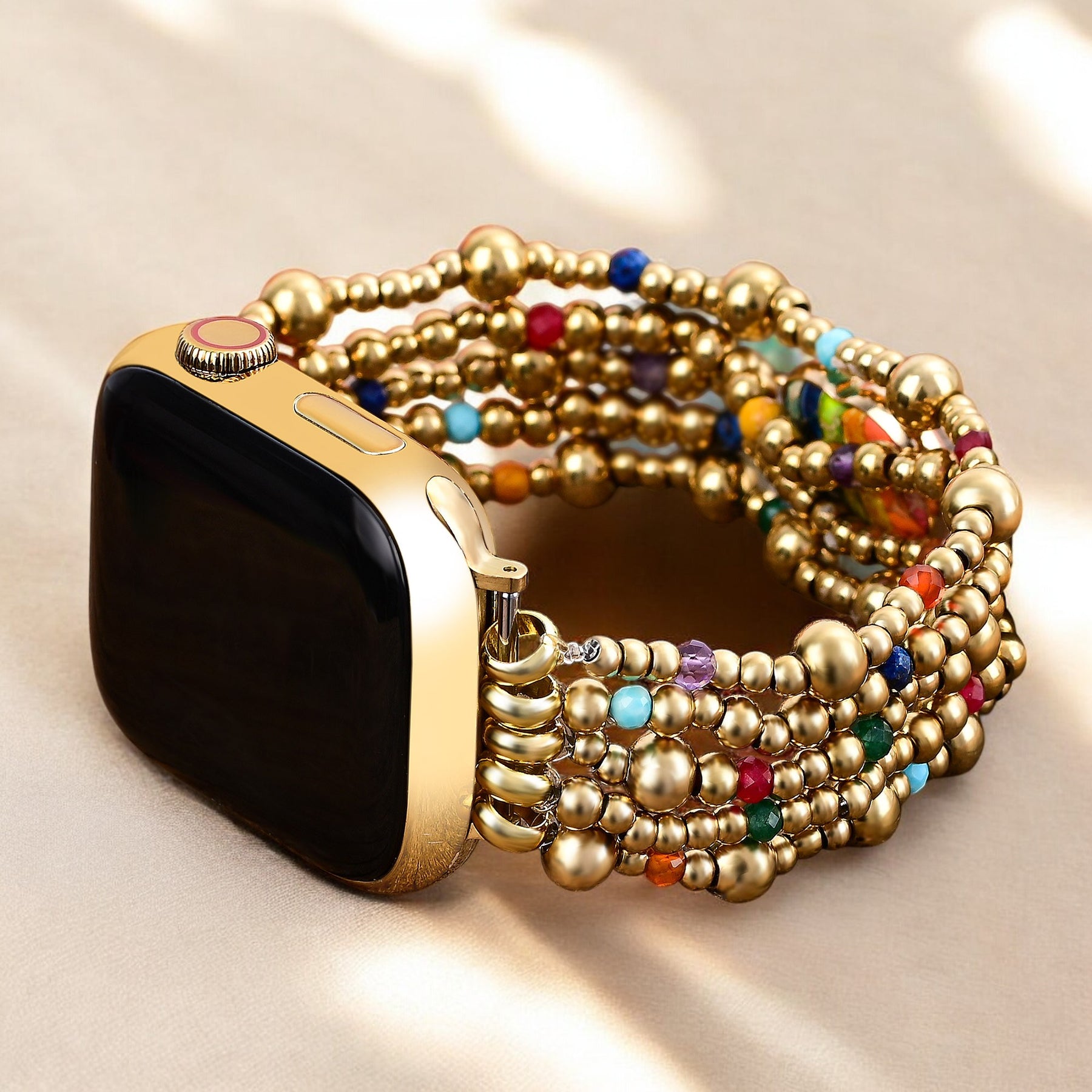 Pulseira Golden Essence Heart Stretch para Apple Watch