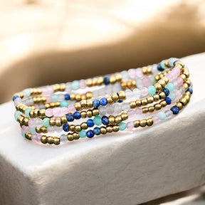 Conjunto de Pulseiras de Lápis-Lazúli e Amazonita