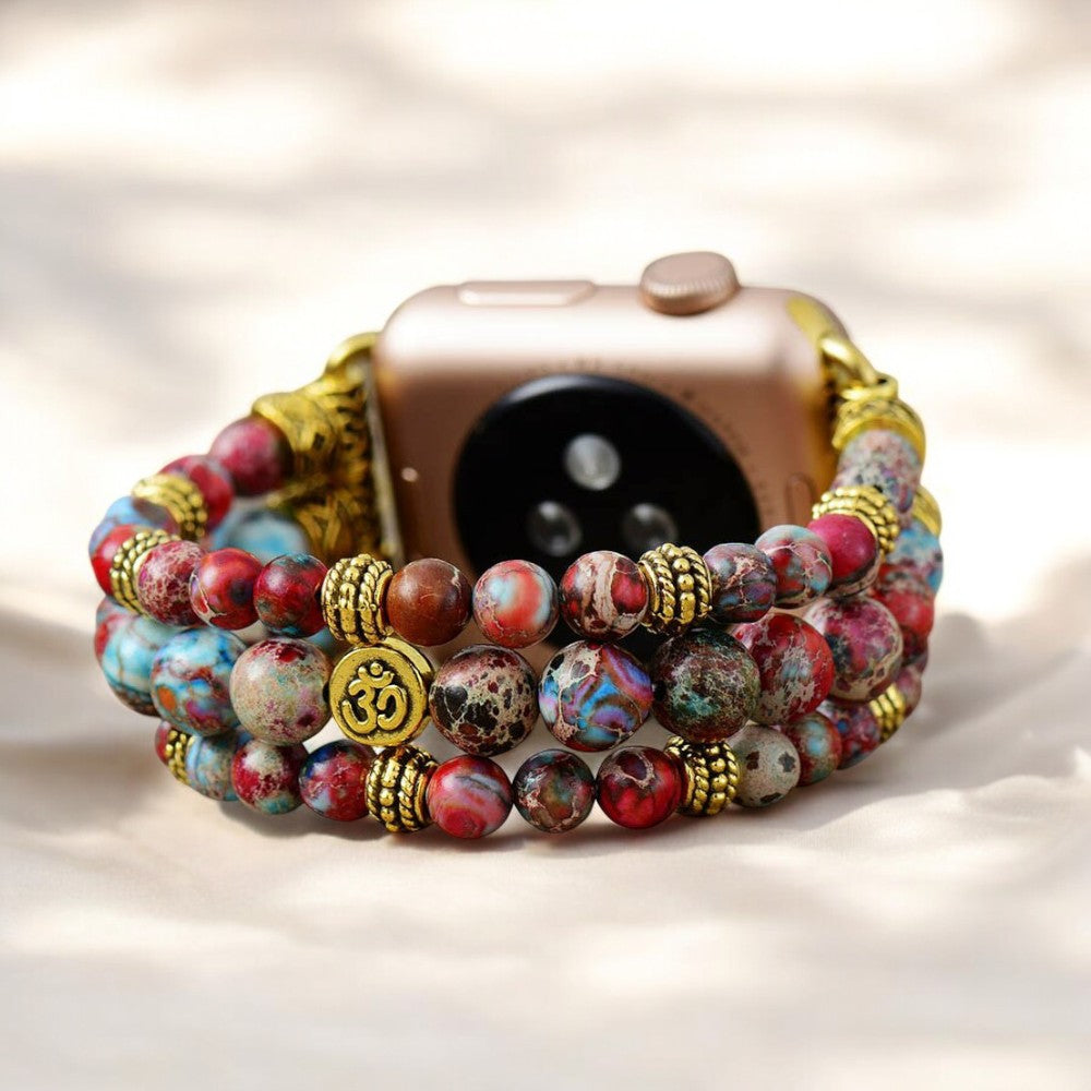 Pulseira Elástica Crimson Jasper para Apple Watch