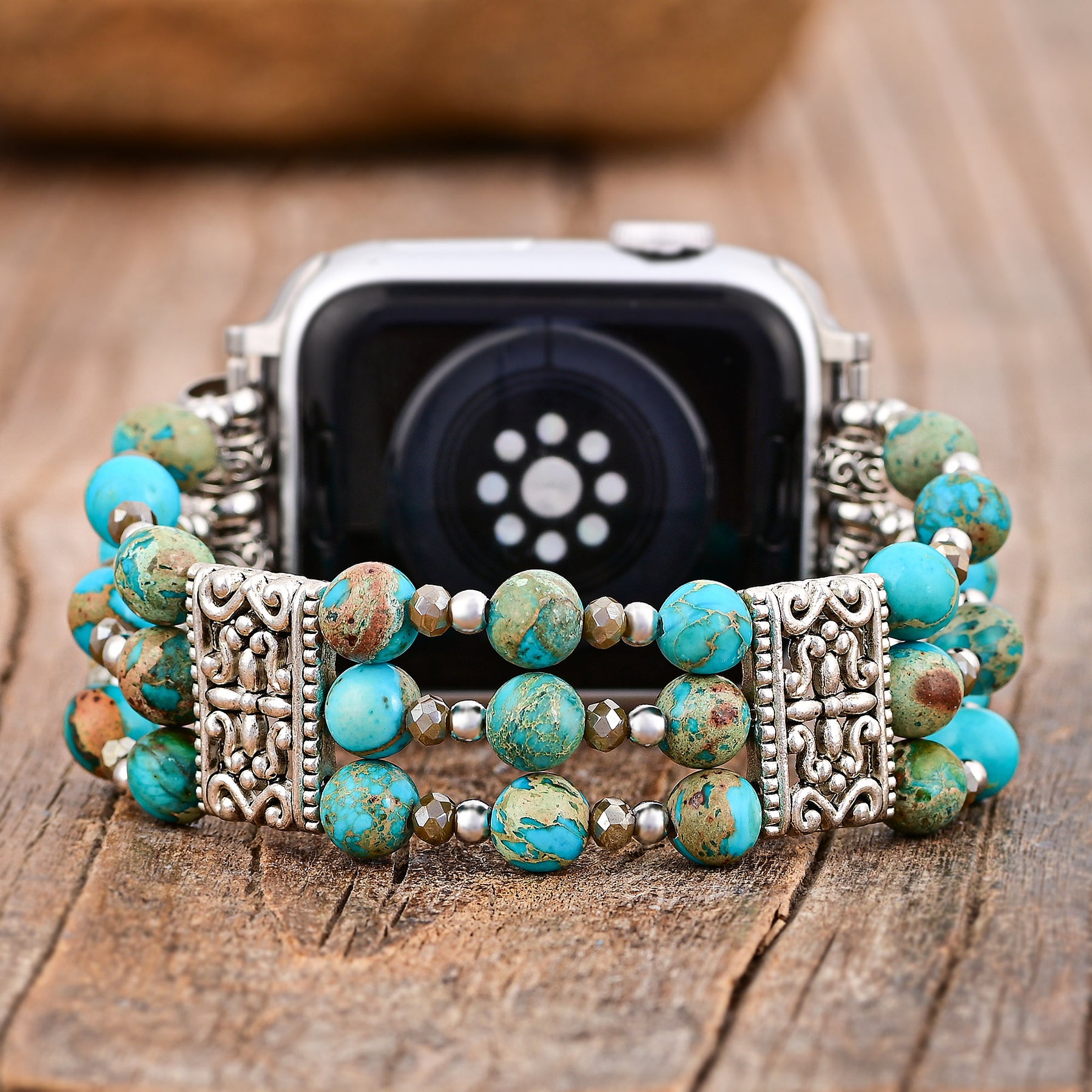 Pulseira de Espirito Turquesa Artesanal Apple Watch