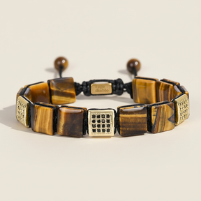 Pulseira masculina de Olho de Tigre Amarelo