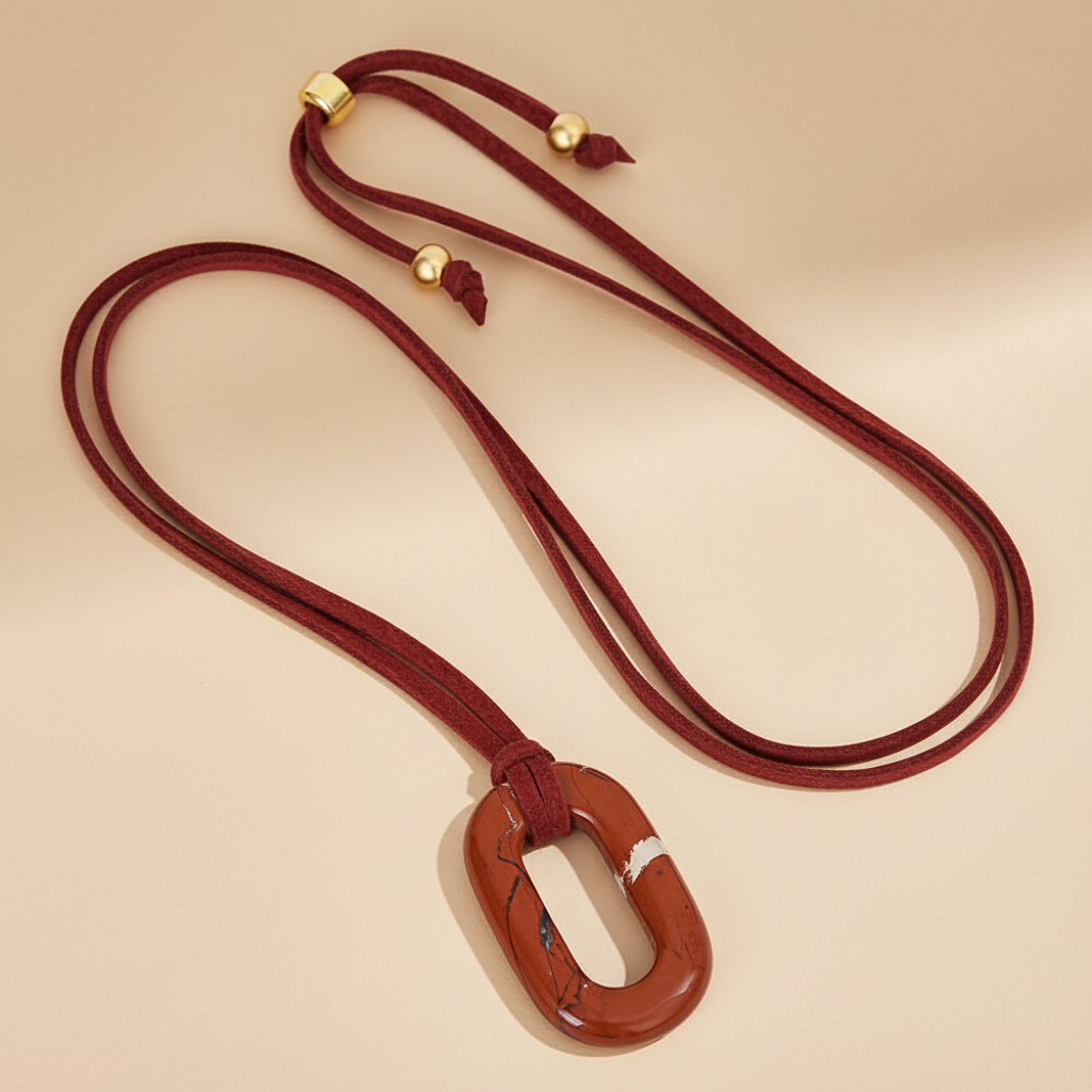 Colar Serenidade Redstone de Camurça