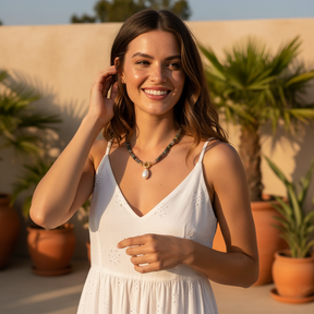 Colar Pingente de Pérola Ágata