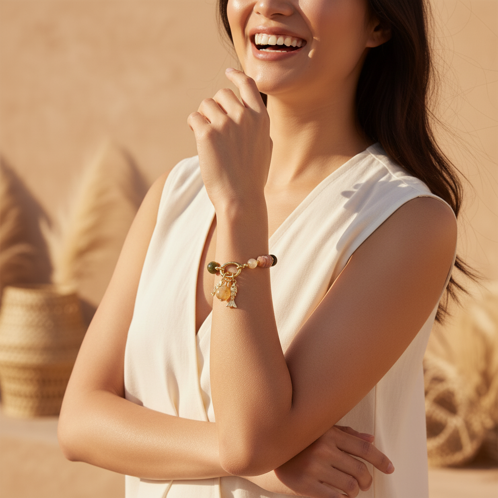 Pulseira Charm Brilho Citrino