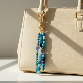 Pingente de Bolsa Harmonia Ágata Azul