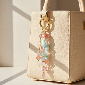 Pingente de Bolsa Harmonia Quartzo Rosa