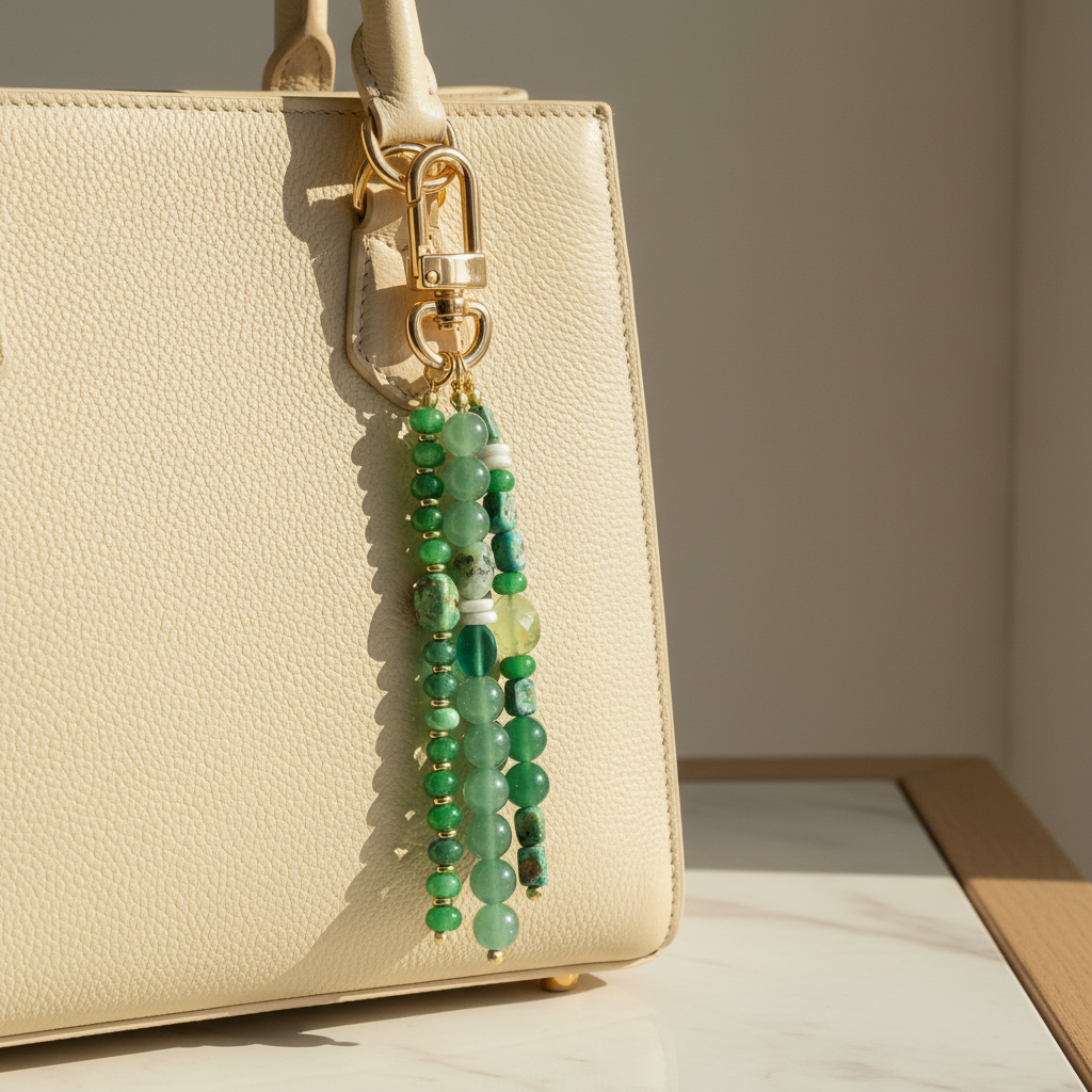 Pingente de Bolsa Harmonia de Aventurina Verde