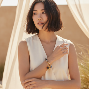 Pulseira de Charme Coração de Obsidiana