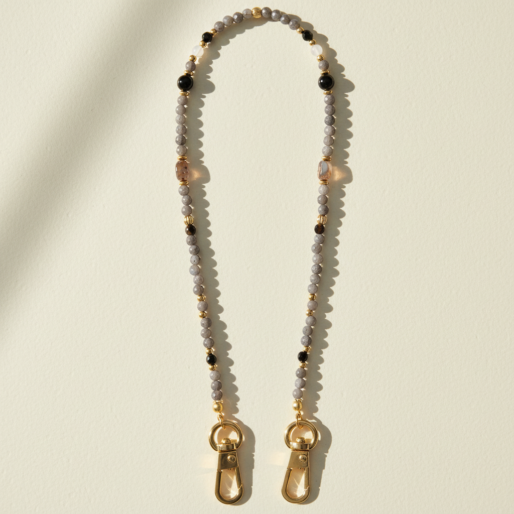 Corrente para Celular Balance de Ágata Cinza