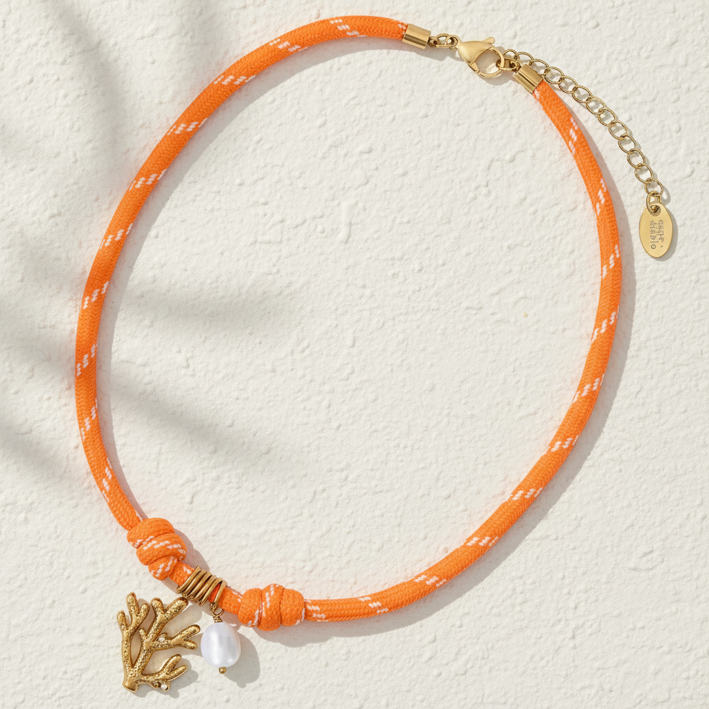 Colar com Pingente de Recife de Coral