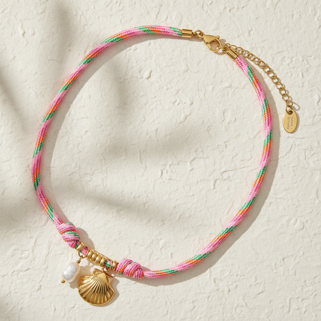 Colar com Pingente de Concha à Beira-Mar