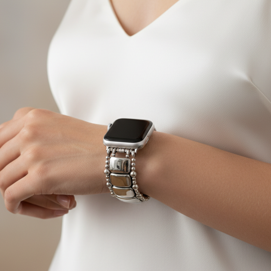 Pulseira Elástica Platinum Noir para Apple Watch