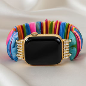 Pulseira elástica dourada com revestimento de dopamina para Apple Watch