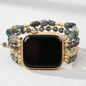 Pulseira Elástica Dourada Verde para Apple Watch