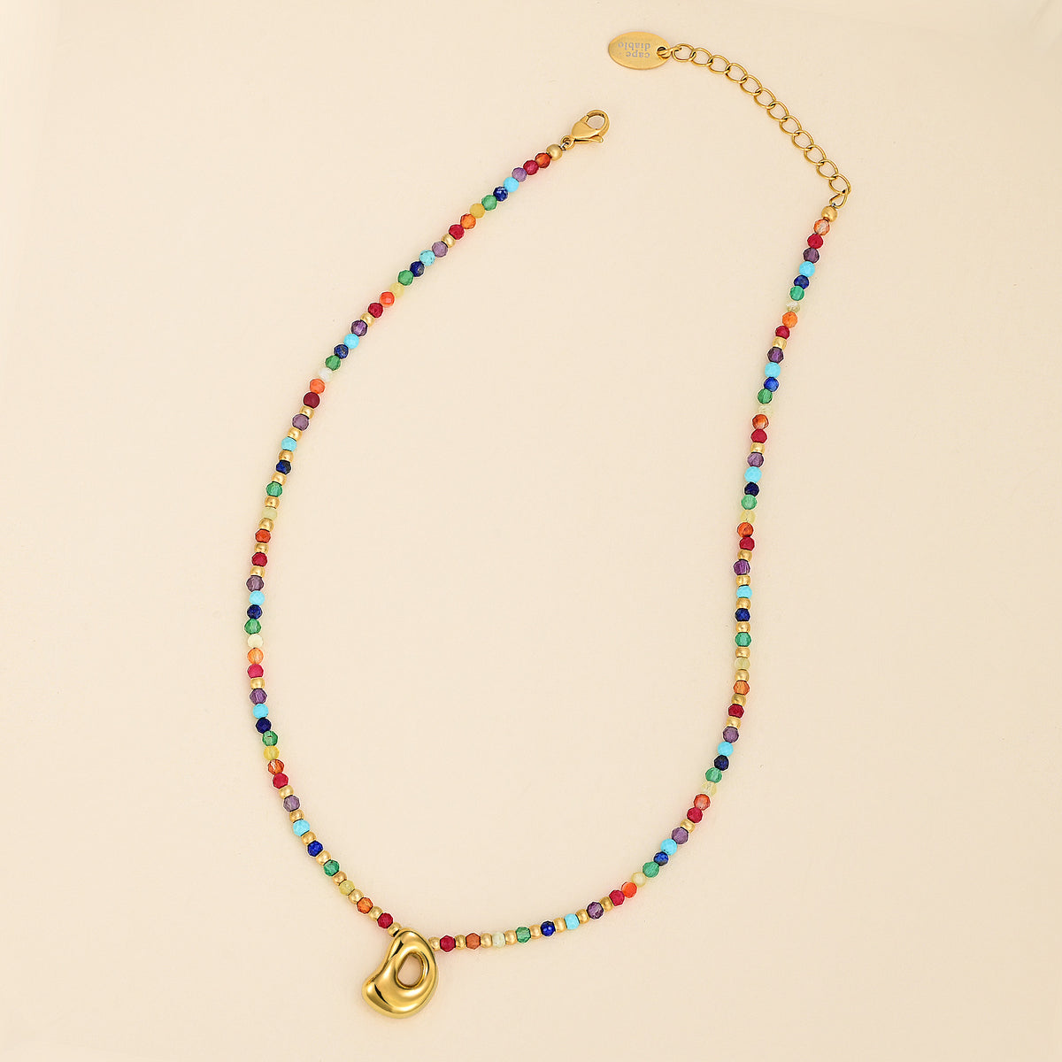 Colar Inicial Rainbow Bubble