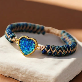 Pulseira de Coração de Opala Amizade Eterna