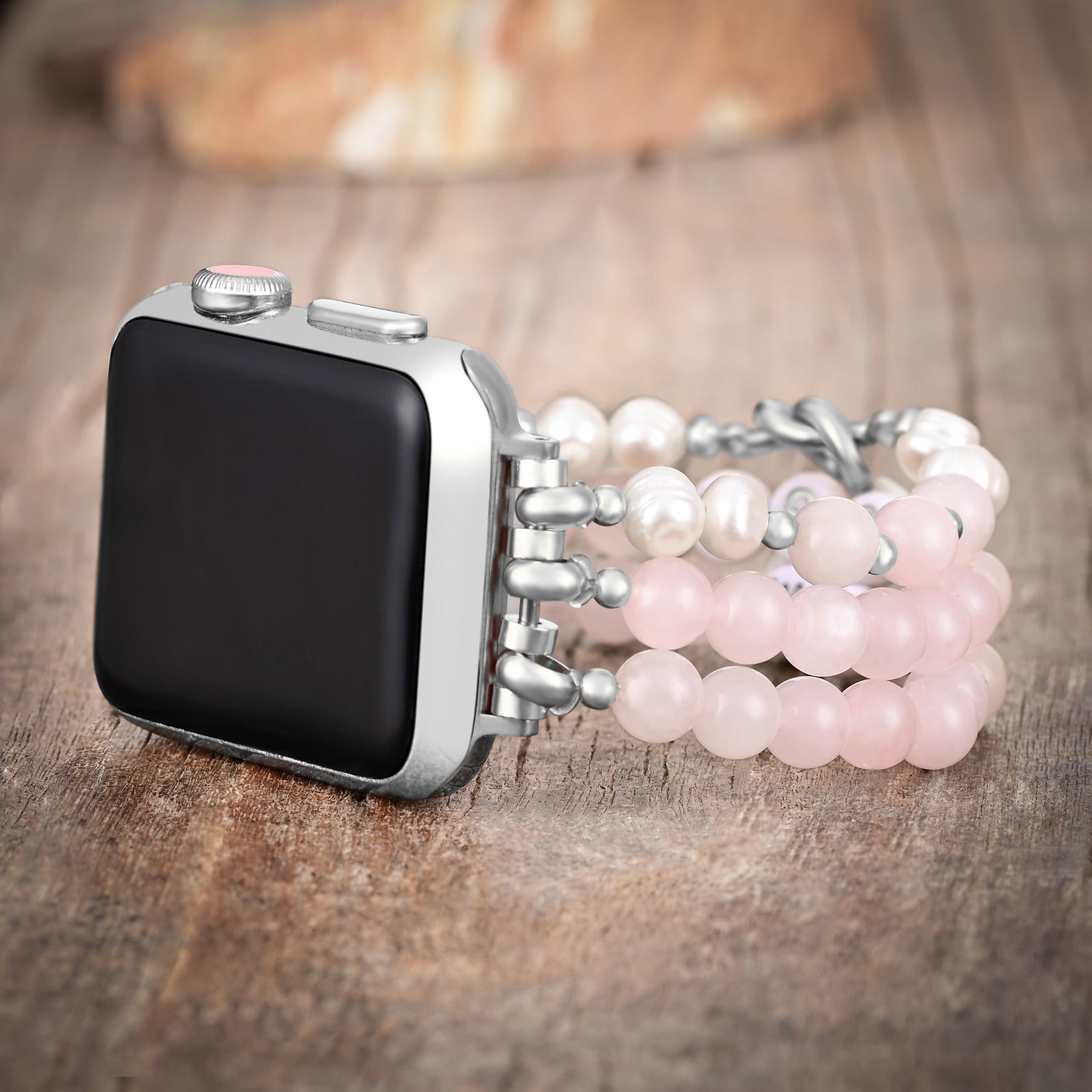 Mompreneur Rose Quartz Stretch Apple Watch Strap