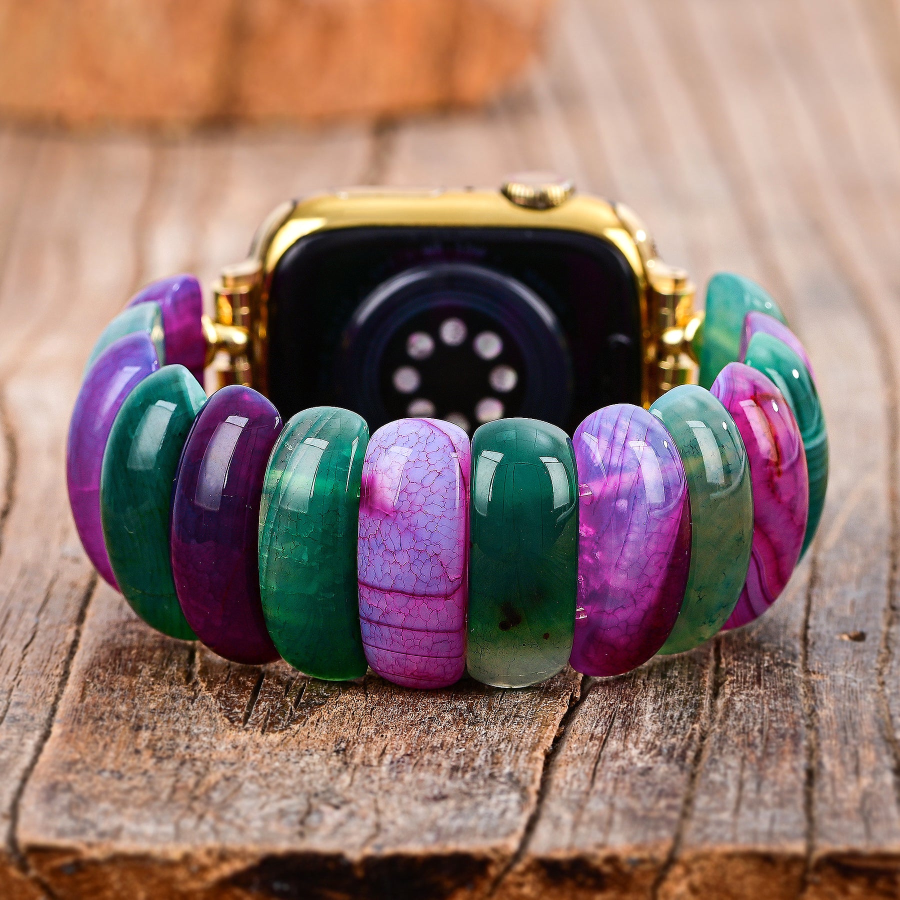 Pulseira de Apple Watch de Agata Boêmia Jewel Stretch