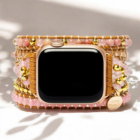 Pulseira Apple Watch de Quartzo Rosa Dourado