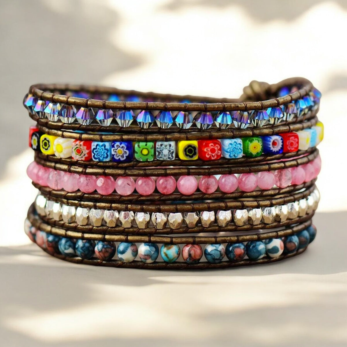 Pulseira curativa com proteção de flores