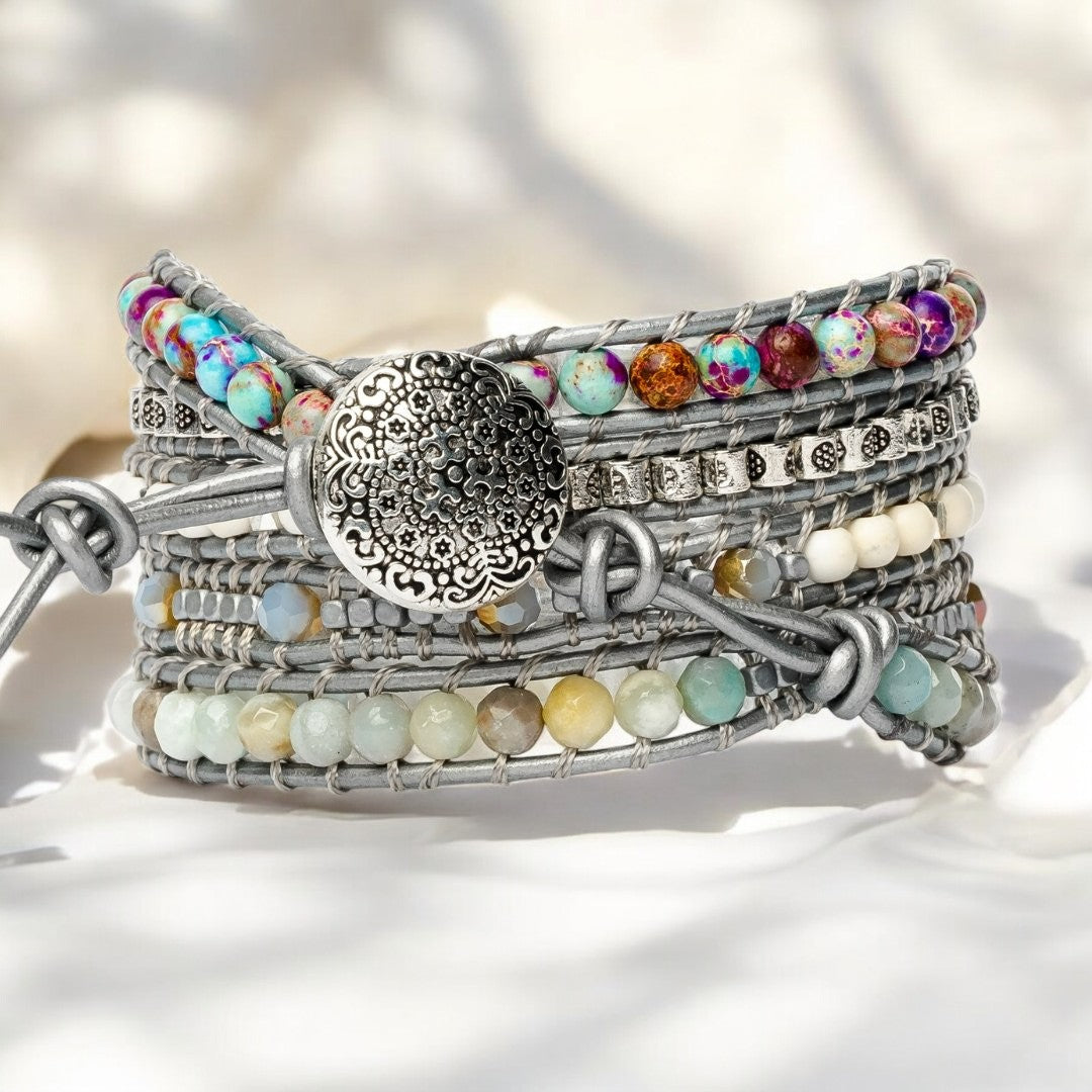 Pulseira Envoltório de Proteção com Turquesa Curativa