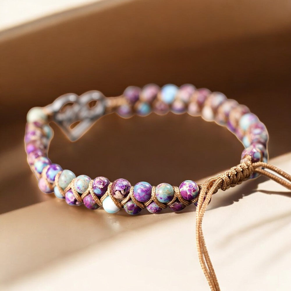 Pulseira de cura com amuleto de batimento cardíaco