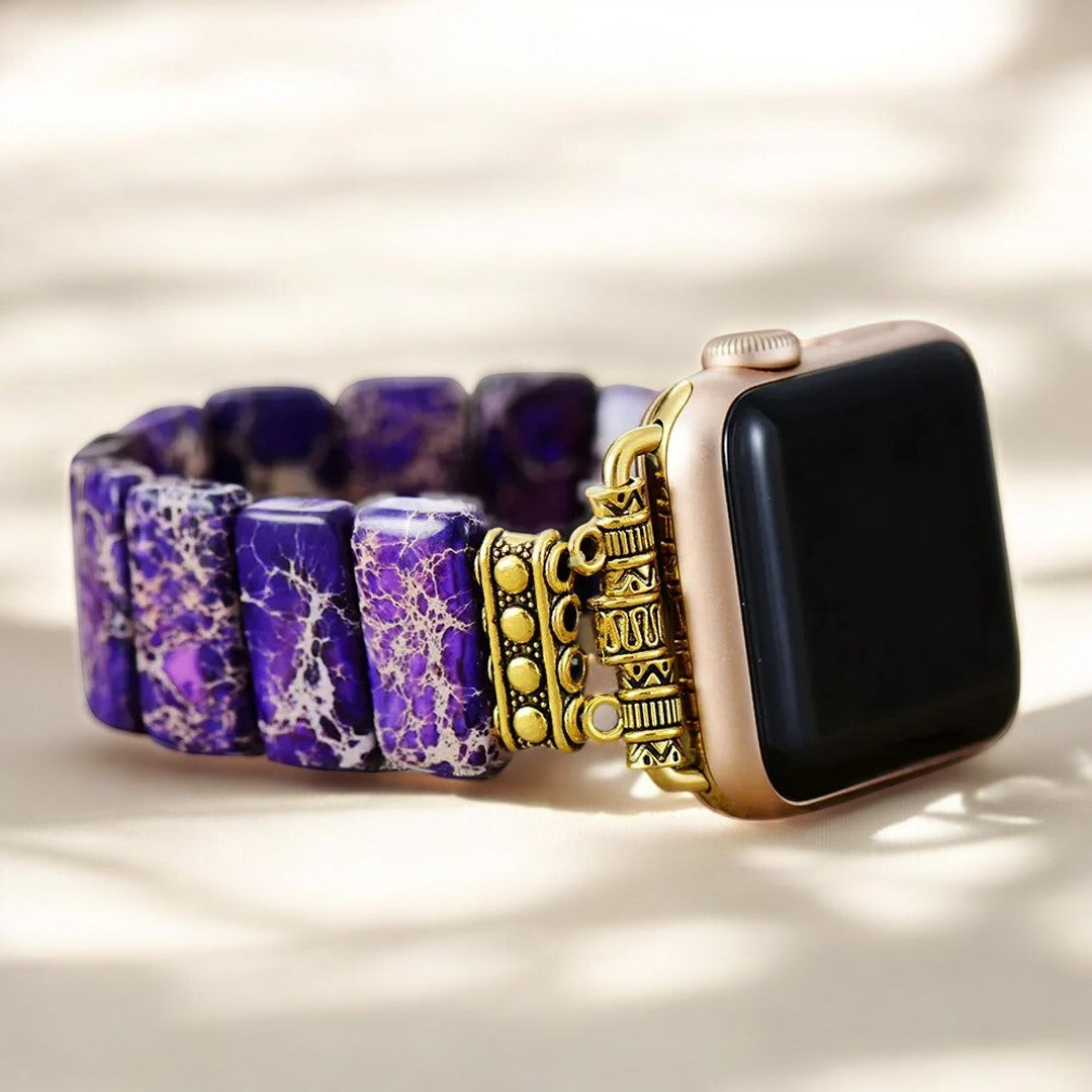 Pulseira Elástica Indigo Tibetan Jasper para Apple Watch