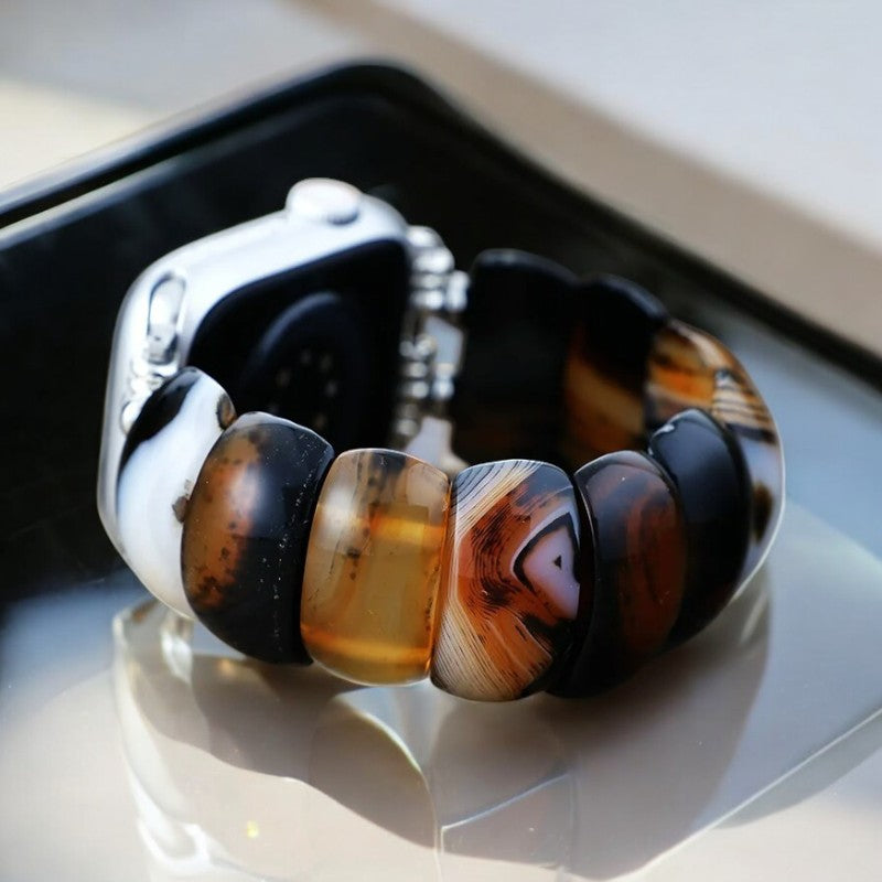 Pulseira Elástica Elegância Ônix Boêmio para Apple Watch