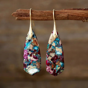 Brincos de gota em mosaico celestial