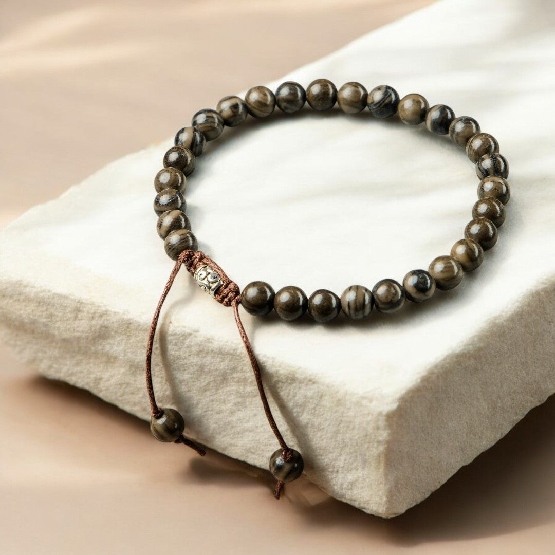 Pulseira Masculina Jaspe Preta