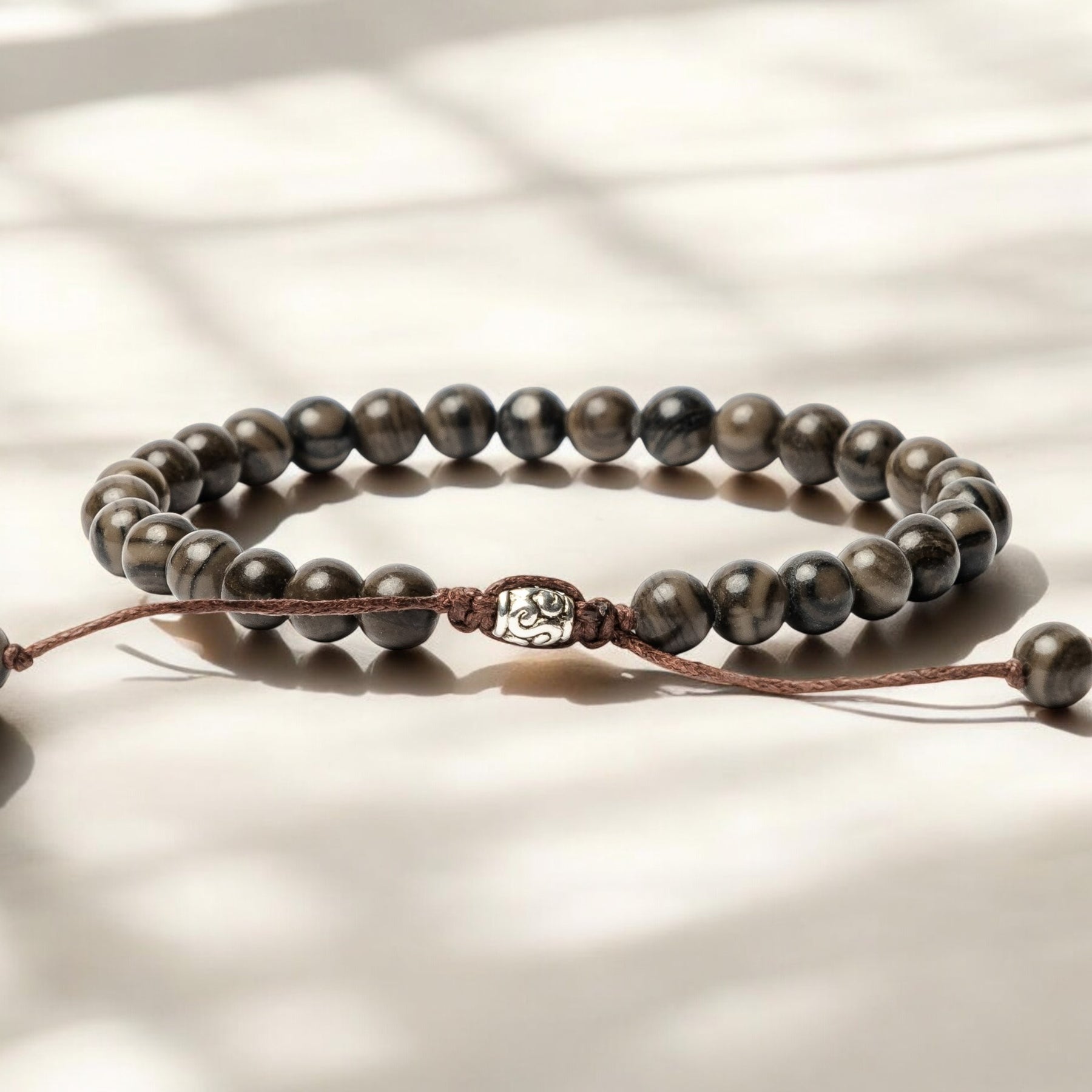 Pulseira Masculina de Jaspe Preto