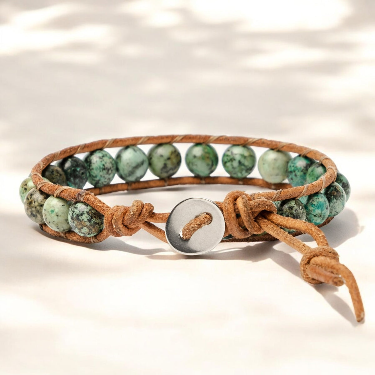 Pulseira masculina turquesa africana boho