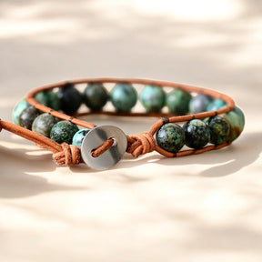 Pulseira Boho Masculina de Turquesa Africana
