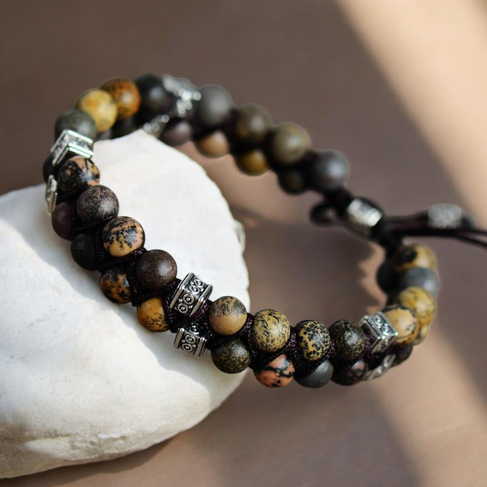Pulseira de Jasper Charmosa Masculina